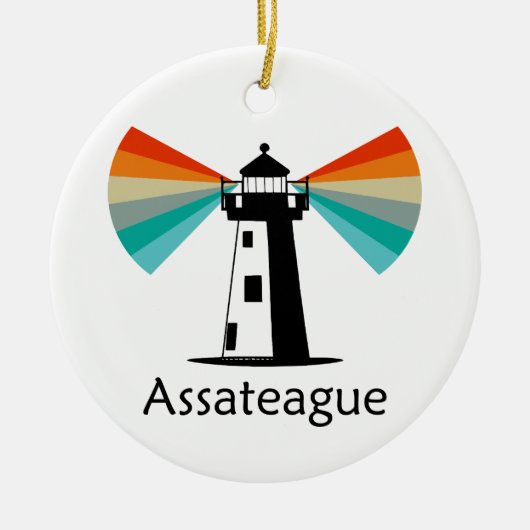 Assateague Virginia Lighthouse Rainbow Keramisch Ornament (Voorkant)