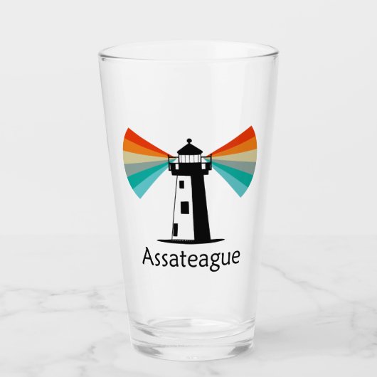 Assateague Virginia Vuurtoren Regenboog Glas (Voorkant)