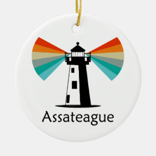 Assateague Virginia Vuurtoren Regenboog Keramisch Ornament