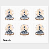 Assateague Virginia Vuurtoren Zonsopgang Vierkante Sticker (Vel)