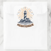 Assateague Virginia Vuurtoren Zonsopgang Vierkante Sticker (Tas)