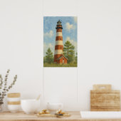 Assateague Vuurtoren Aquarel Poster (Keuken)