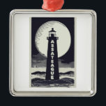 Assateague Vuurtoren Virginia Moon Metalen Ornament<br><div class="desc">De vuurtoren van Assateague bevindt zich in het Chincoteague National Wildlife Refuge,  ten oosten van de stad Chincoteague,  Virginia.</div>