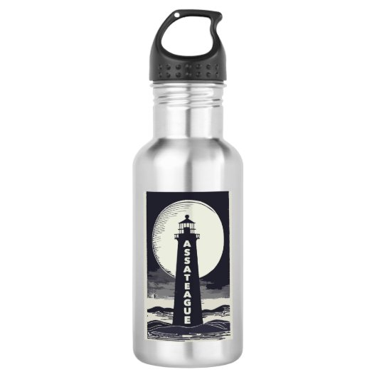 Assateague Vuurtoren Virginia Moon Waterfles (Voorkant)