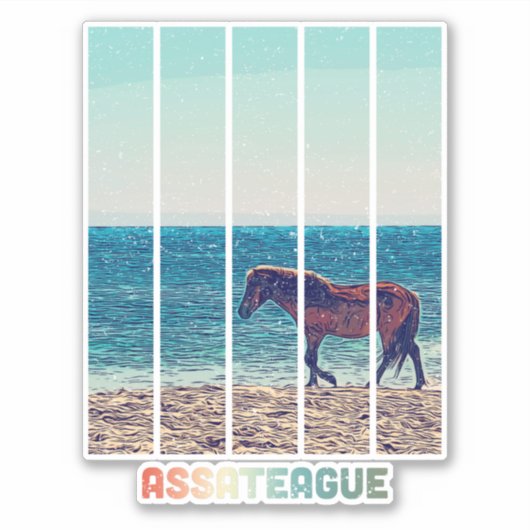 Assateague Wild Horse Beach Sticker (Voorkant)
