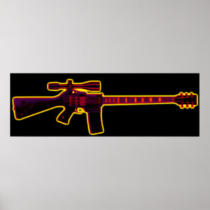 Assault Guitar Blacklight Poster