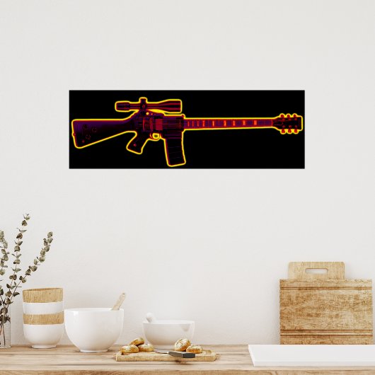 Assault Guitar Blacklight Poster (Keuken)