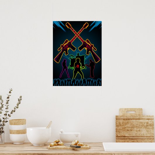 Assault Guitar Blacklight Poster (Keuken)