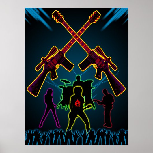 Assault Guitar Blacklight Poster (Voorkant)