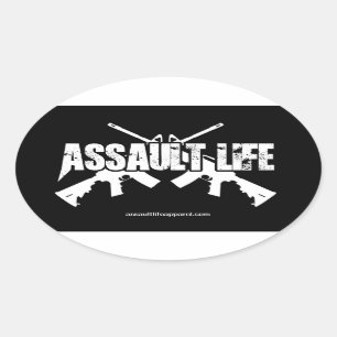 Assault Life - Old School AR Ovale Sticker