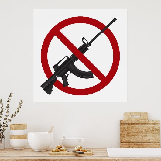 Assault Rifle AR15 Pistool Symbool Poster (Keuken)