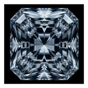 Asscher-Cut Diamond Macro - Spiegelzaal Perfect Poster