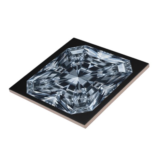 Asscher-Cut Diamond Macro - Spiegelzaal Tegeltje (Zijkant)