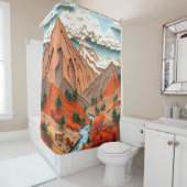 Assemblage 03: Oranje Bergen Douchegordijn (In situ)