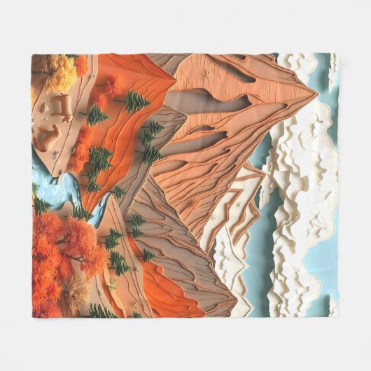 Assemblage 03: Oranje Bergen Fleece Deken (Voorkant (Horizontaal))