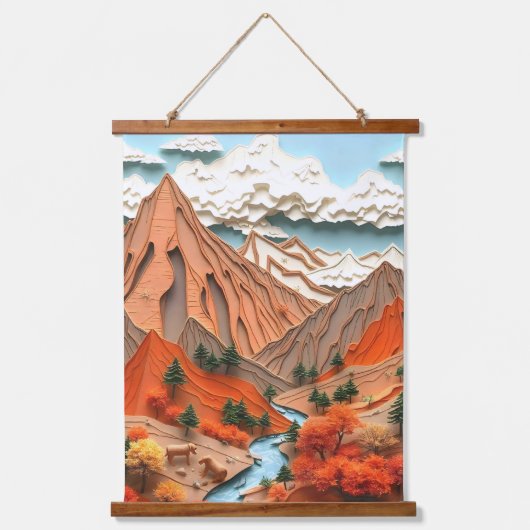 Assemblage 03: Oranje Bergen Hangend Wandkleed (Voorkant)