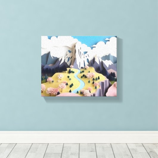 Assemblage Pastel Valley Canvas Afdruk (Insitu (Houten vloer))