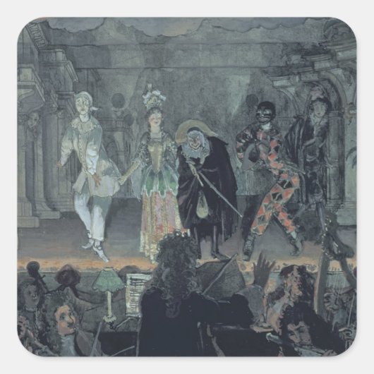 Assemblage voor de aanvang van een vierkante sticker (Voorkant)