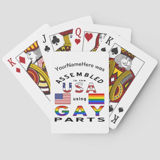 Assembled in USA Using Gay Parts Personalized Pokerkaarten (Achterkant)