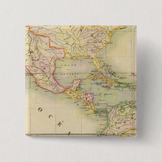 Assembly Map of America Vierkante Button 5,1 Cm (Voorkant)