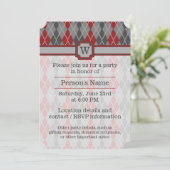 Assen en leden Argyle Party uitnodiging (Staand voorkant)