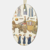 Assepoester, antieke Victoriaanse papieren poppens Keramisch Ornament (Links)