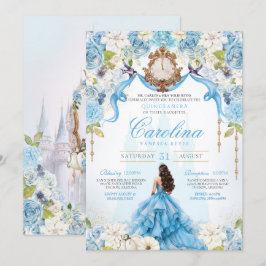Assepoester Baby Blauw Luxe Prinses Quinceanera Kaart