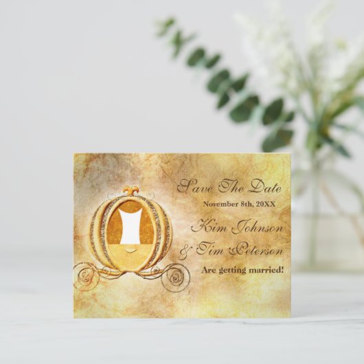  Assepoester Bewaar de datum bruiloft Briefkaart (Staand voorkant)