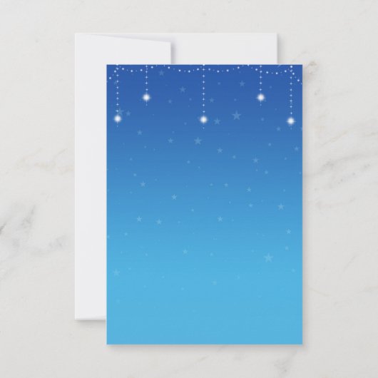 Assepoester Bijna Middernacht Zilver & Blauw Bedan Bedankkaart (Achterkant)