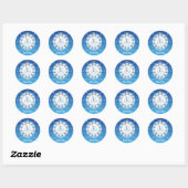 Assepoester Bijna Midnight Blue Zilveren Feestguns Ronde Sticker (Vel)