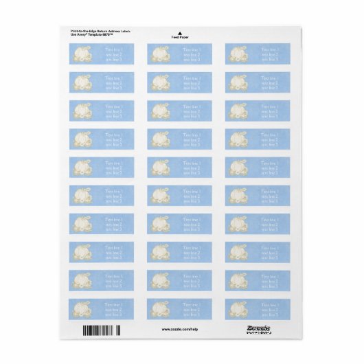 Assepoester Blauw Gouden Koets Royal Adresetikette Etiket (Full Sheet)