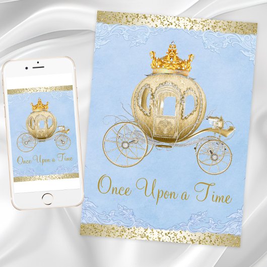 Assepoester Blauw Once Upon a Time Prinses Verjaar Kaart