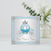 Assepoester Blauw Prinses Verjaardagsfeest Kaart (Staand voorkant)