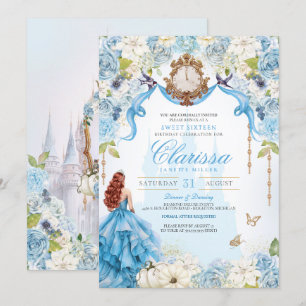 Assepoester Blauw Royal Sweet 16 Prinses Verjaarda Kaart