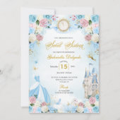 Assepoester Blauw & Roze Sprookje Prinses Zoet 16 Kaart (Voorkant)