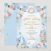 Assepoester Blauw & Roze Sprookje Prinses Zoet 16 Kaart (Voorkant / Achterkant)