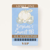 Assepoester Blue Gold Sweet 16 VIP Pass Badge (Achterkant)