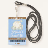 Assepoester Blue Gold Sweet 16 VIP Pass Badge (Achterkant met draagriem)