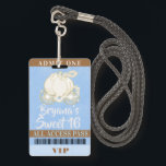 Assepoester Blue Gold Sweet 16 VIP Pass Badge<br><div class="desc">Aanpassen voor elke gebeurtenis.</div>