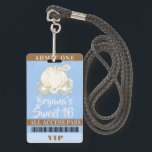 Assepoester Blue Gold Sweet 16 VIP Pass Badge<br><div class="desc">Aanpassen voor elke gebeurtenis.</div>