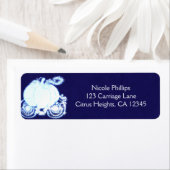 Assepoester Carriage Blue bruiloft uitnodiging Etiket (Insitu)