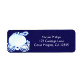 Assepoester Carriage Blue bruiloft uitnodiging Etiket (Voorkant)