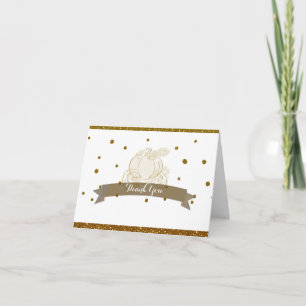 Assepoester Carriage Gold Glitter Hartelijk dank Bedankkaart