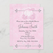 Assepoester Carriage Pink Bridal Shower Invitation Kaart (Voorkant / Achterkant)