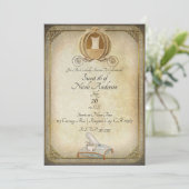  Assepoester Carriage & Slipper Sweet 16 Kaart (Staand voorkant)