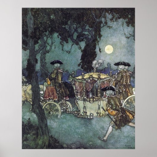 Assepoester Coach door Edmund Dulac Poster (Voorkant)