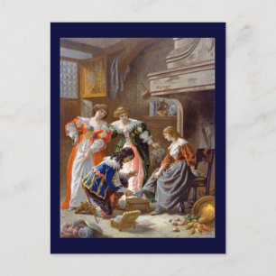 Assepoester die op de Slipper tikt Briefkaart