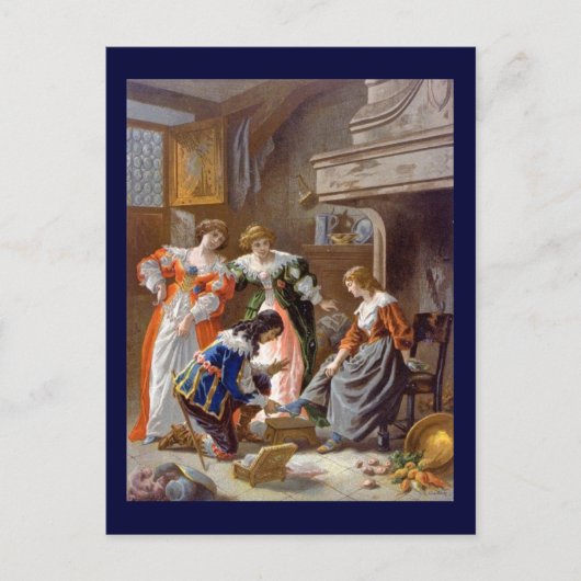 Assepoester die op de Slipper tikt Briefkaart (Voorkant)