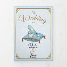 Assepoester Elegant Blauw Drievoudig Vouwbaar Huwe