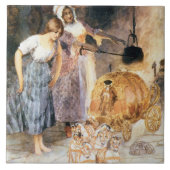 Assepoester en de Goede Fee vierkant Tegeltje (Voorkant)